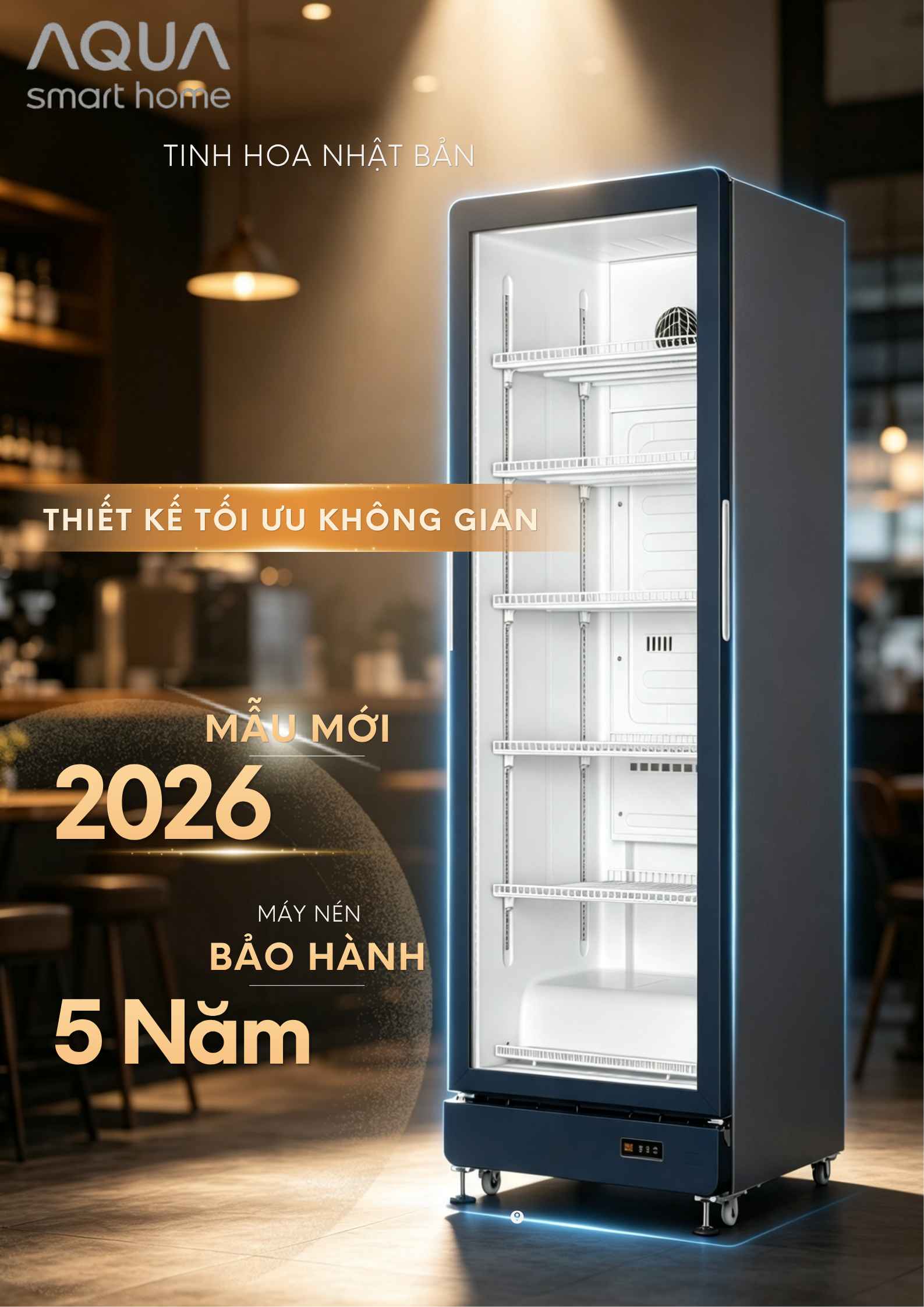 Cận cảnh các dòng tủ mát 2 cánh, 1 cánh và tủ đông AQUA bộ sưu tập 2026