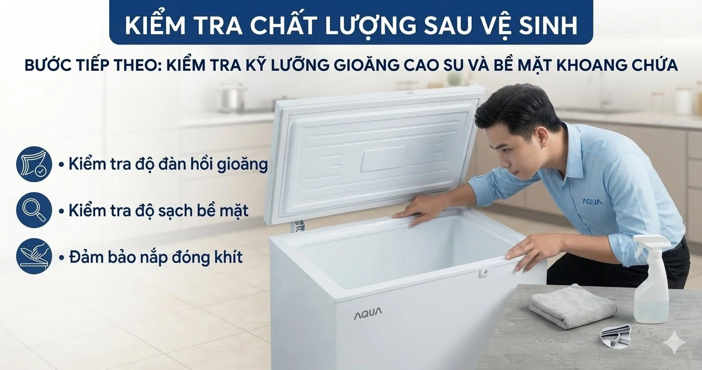 Vệ sinh và bảo dưỡng dàn lạnh tủ đông AQUA chính hãng phân phối bởi Điện Máy Miền Bắc