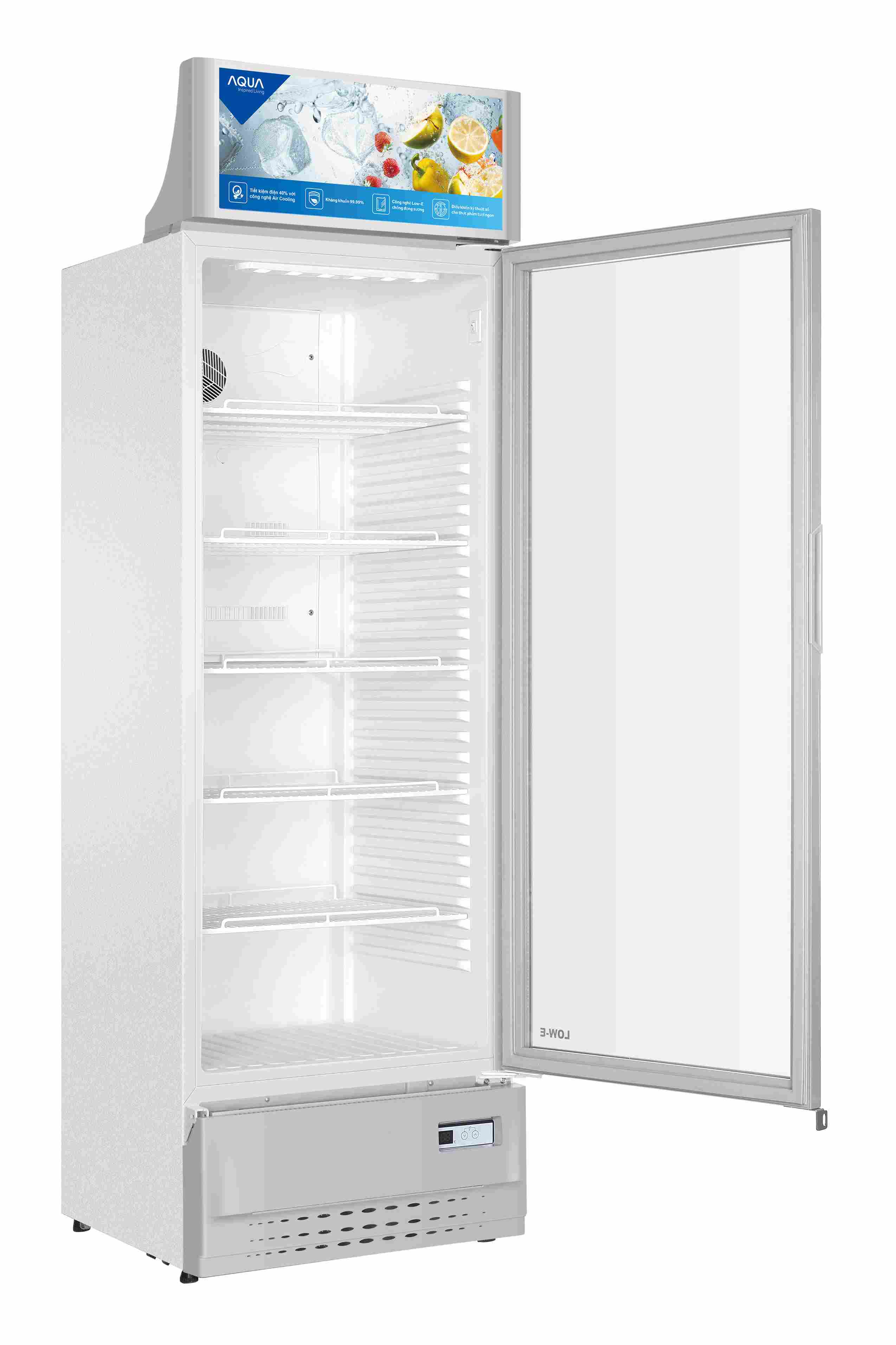 Tủ Mát AQUA AQS-AF340S 235 Lít (Có Hộp Đèn, Sưởi Kính)